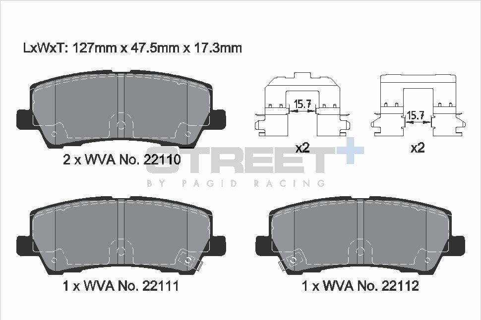 Pagid Street Plus brake pads T8011SP2001