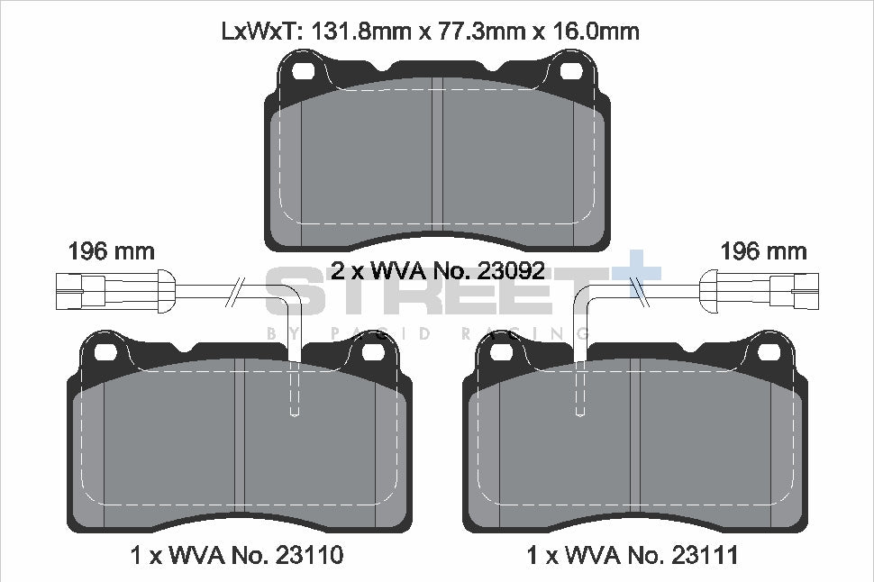 Pagid Street Plus brake pads T8017SP2001