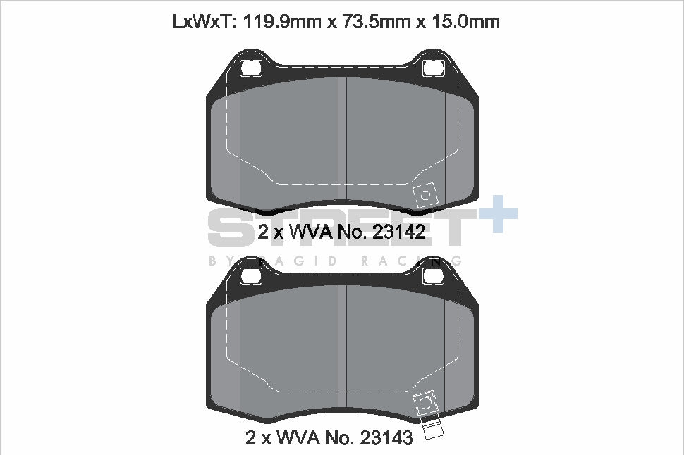 Pagid Street Plus brake pads T8019SP2001