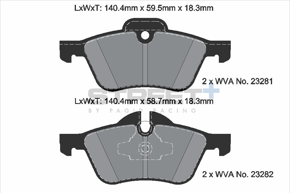 Pagid Street Plus brake pads T8020SP2001