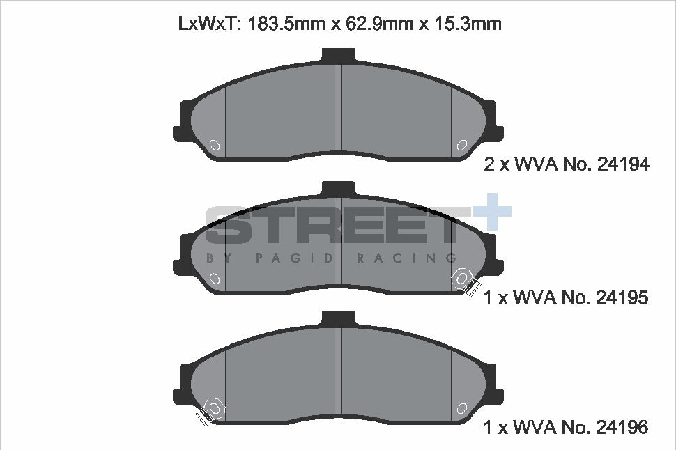 Pagid Street Plus brake pads T8062SP2001