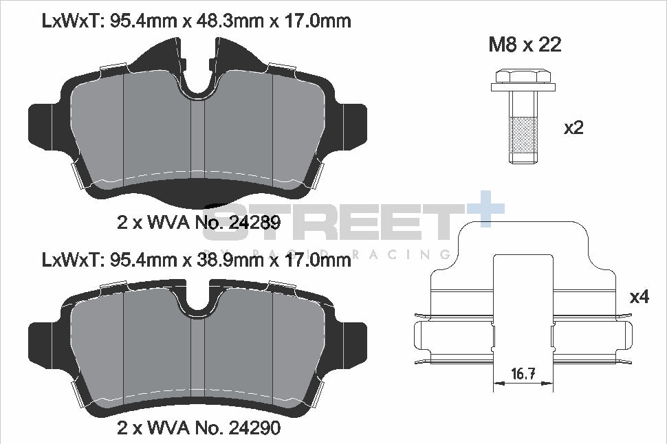 Pagid Street Plus brake pads T8066SP2001