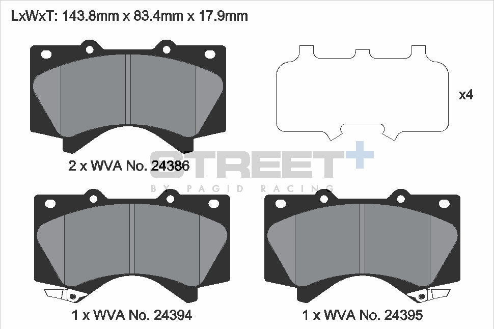 Pagid Street Plus brake pads T8070SP2001