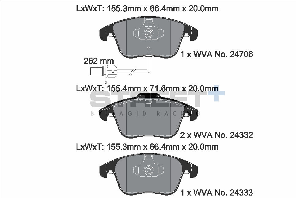 Pagid Street Plus brake pads T8090SP2001