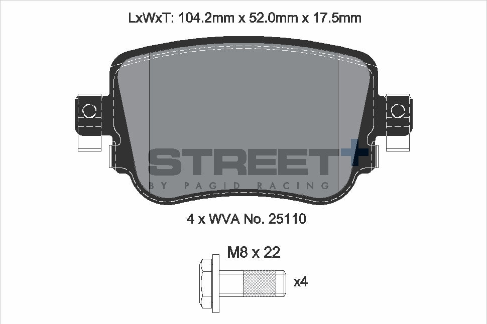 Pagid Street Plus brake pads T8108SP2001