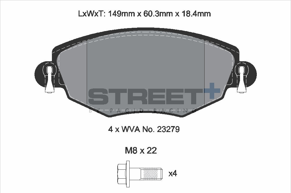 Pagid Street Plus brake pads T8167SP2001
