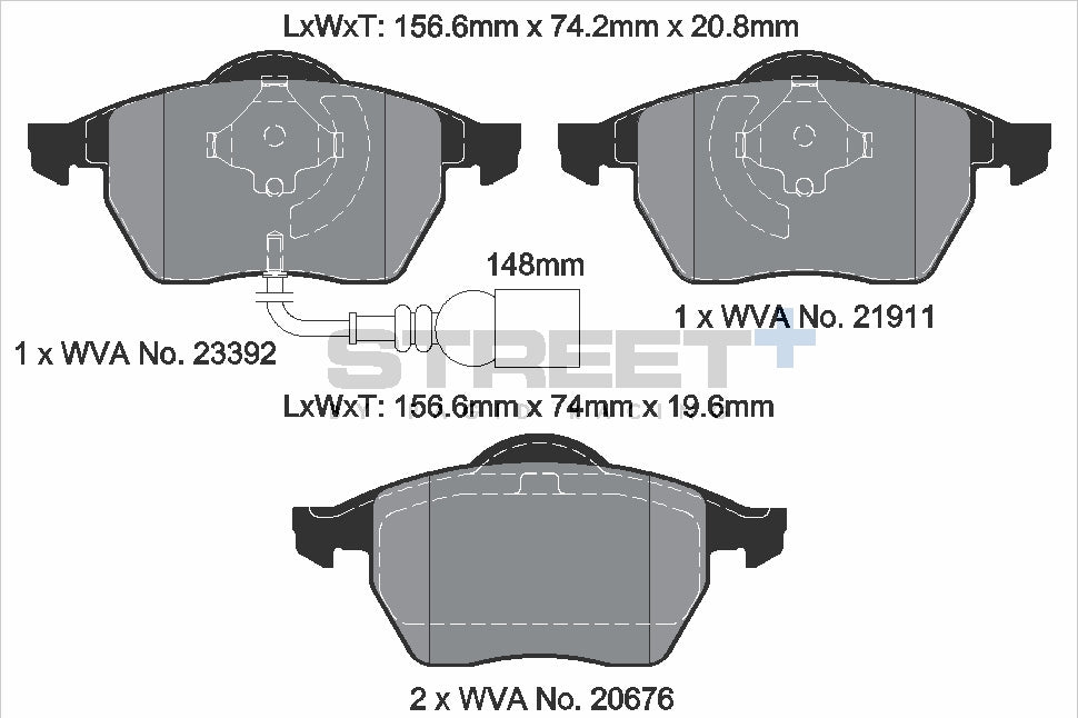Pagid Street Plus brake pads T8173SP2001