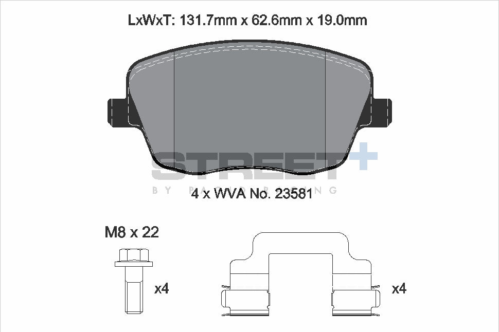 Pagid Street Plus brake pads T8177SP2001