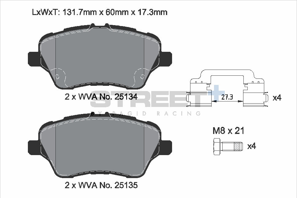 Pagid Street Plus brake pads T8197SP2001