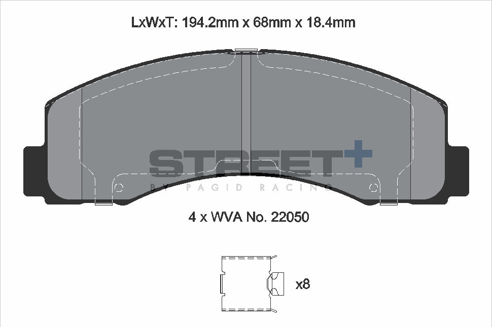 Pagid Street Plus brake pads T8208SP2001