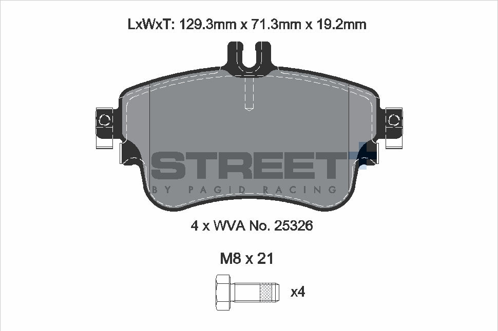 Pagid Street Plus brake pads T8216SP2001