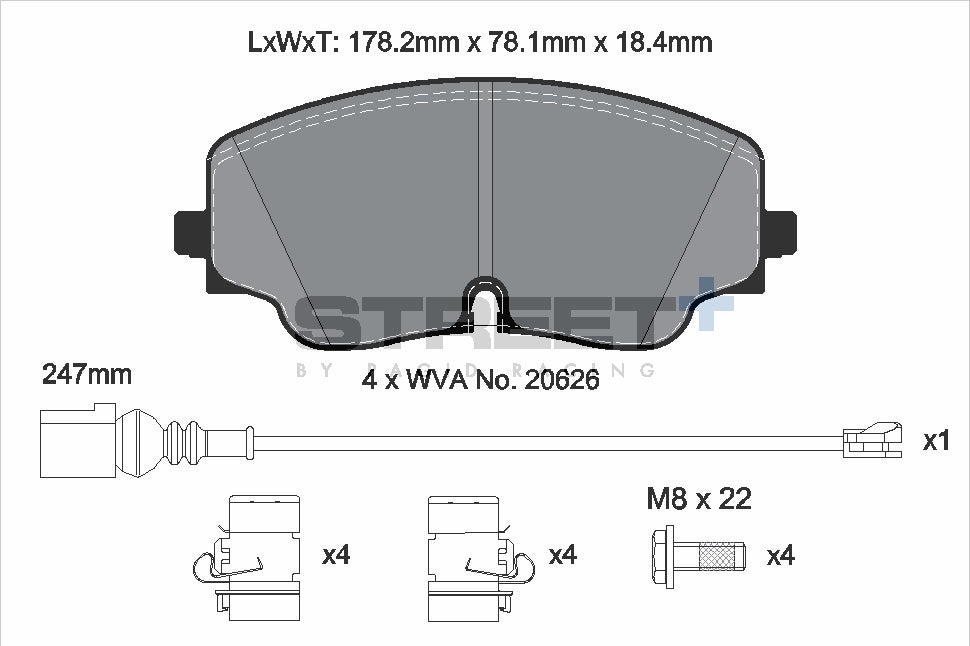 Pagid Street Plus brake pads T8218SP2001
