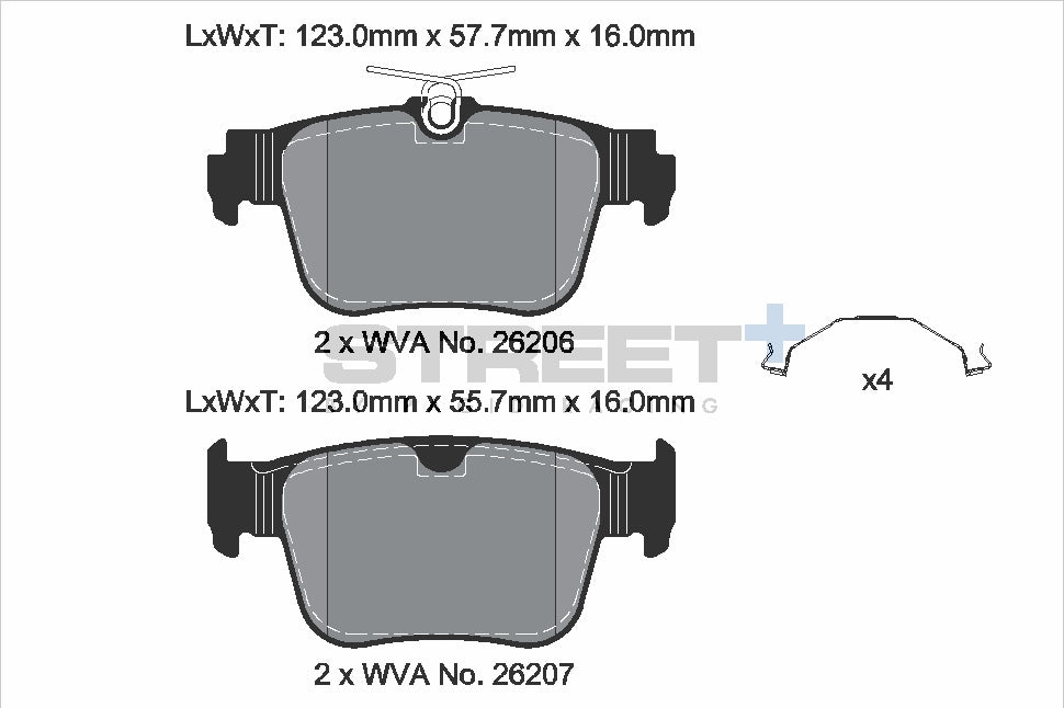 Pagid Street Plus brake pads T8232SP2001