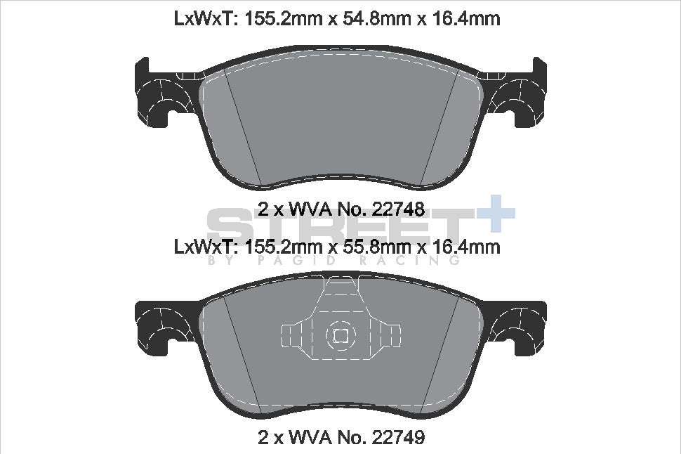 Pagid Street Plus brake pads T8234SP2001
