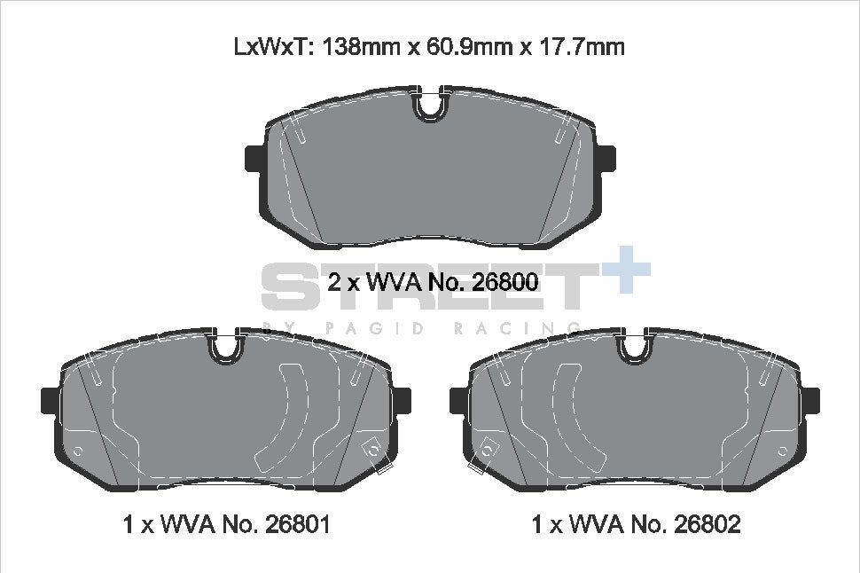 Pagid Street Plus brake pads T8238SP2001