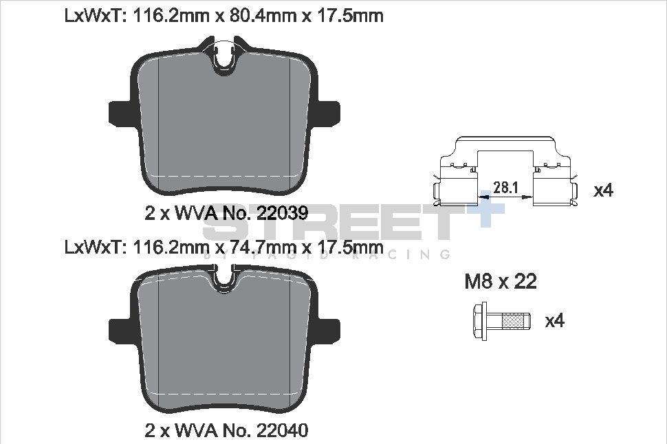 Pagid Street Plus brake pads T8268SP2001
