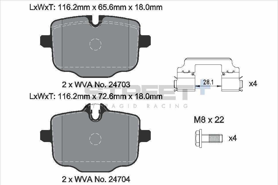 Pagid Street Plus brake pads T8283SP2001