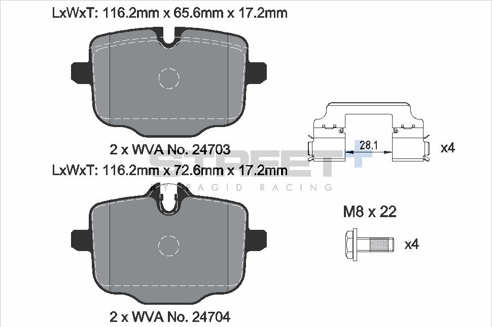 Pagid Street Plus brake pads T8290SP2001
