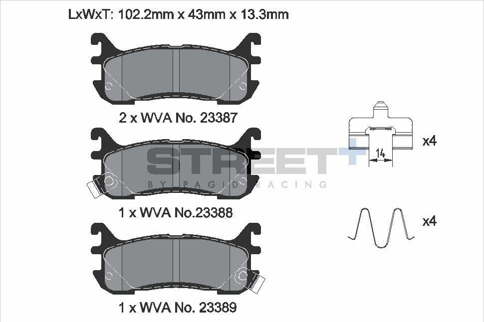 Pagid Street Plus brake pads T8295SP2001