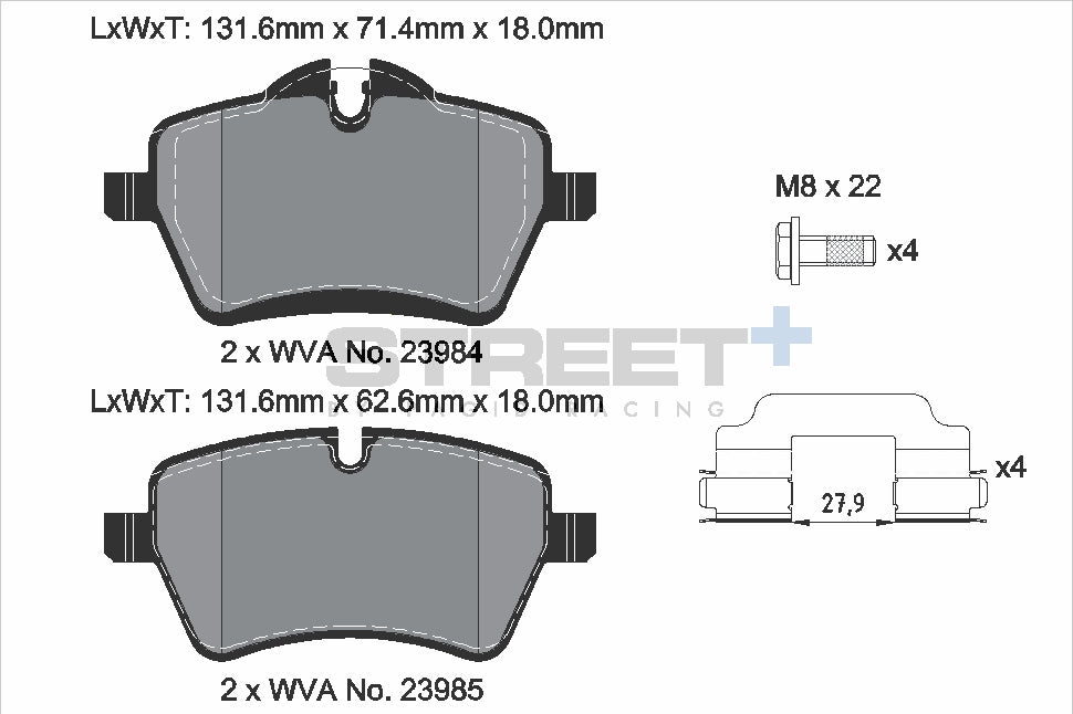 Pagid Street Plus brake pads T8303SP2001