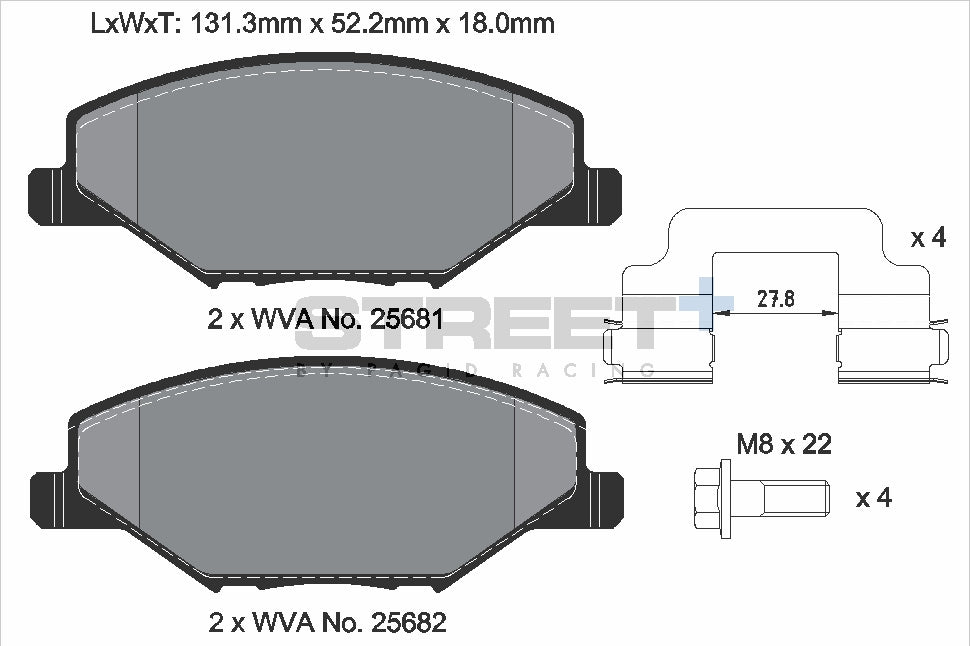 Pagid Street Plus brake pads T8304SP2001