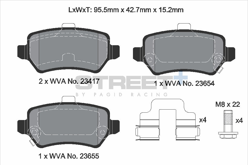 Pagid Street Plus brake pads T8309SP2001