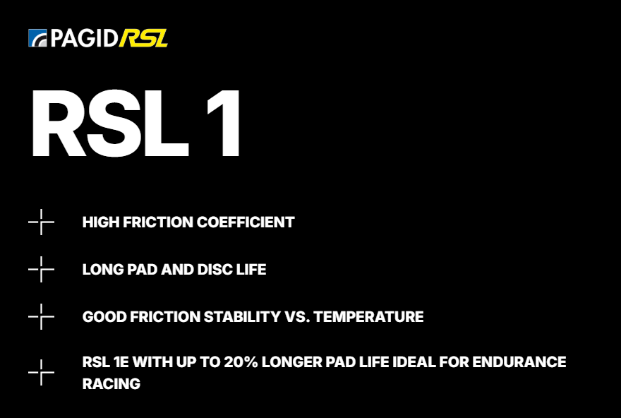 Pagid RSL 1 compound features