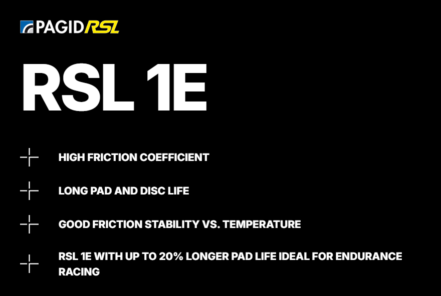 Pagid RSL 1E compound features