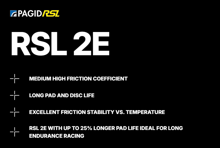 Pagid RSL 2E compound features