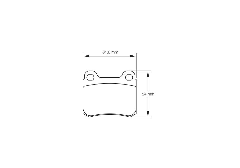 Pagid Racing Brake Pads – Shape 1151 (RSH 42) - pad shape drawing