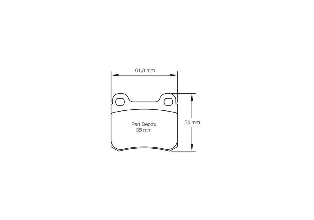 Pagid Racing Brake Pads – Shape 1177 (RSH 42) - pad shape drawing