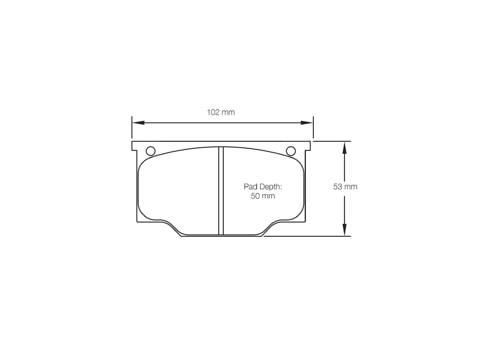 Pagid Racing Brake Pads – Shape 1192 (RSH 3, RSH 29E, RSH 42) - pad shape drawing