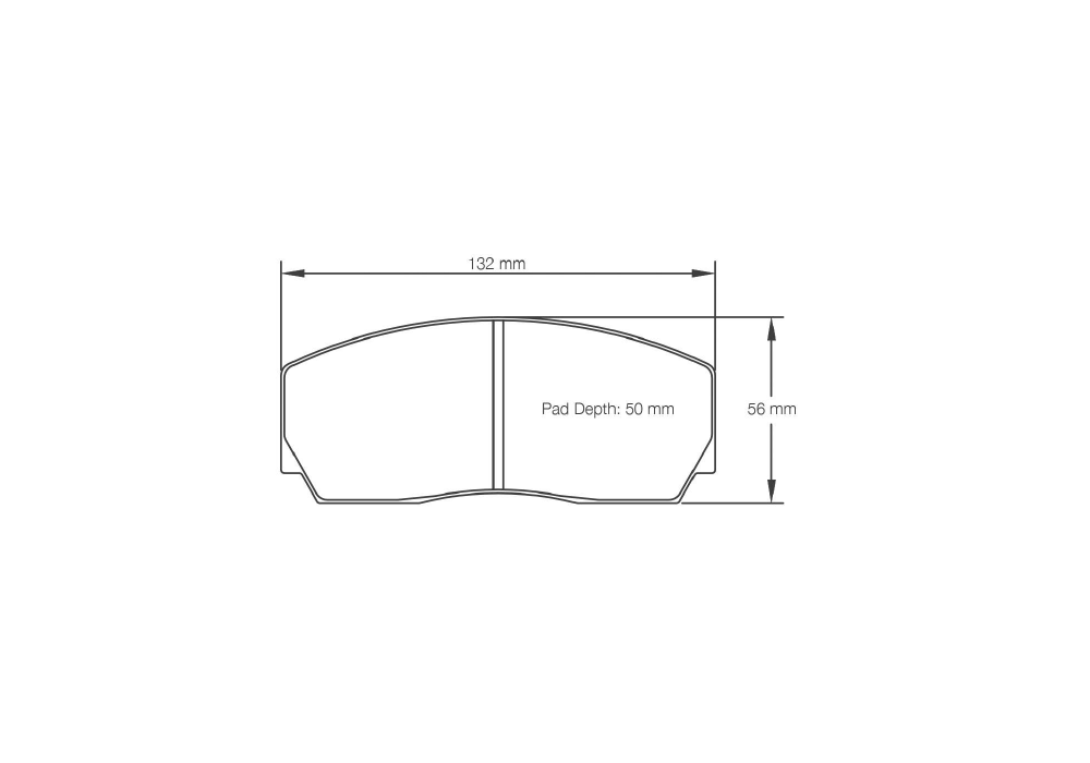 Pagid Racing Brake Pads – Shape 1270 - pad shape drawing