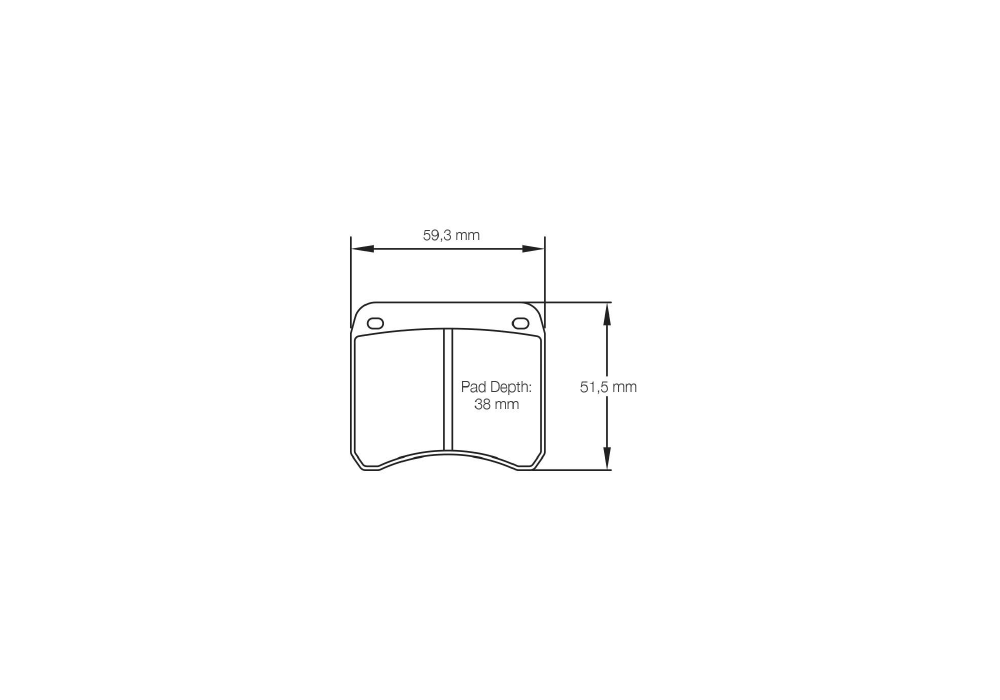Pagid Racing Brake Pads – Shape 1362 (RSH 42) - pad shape drawing