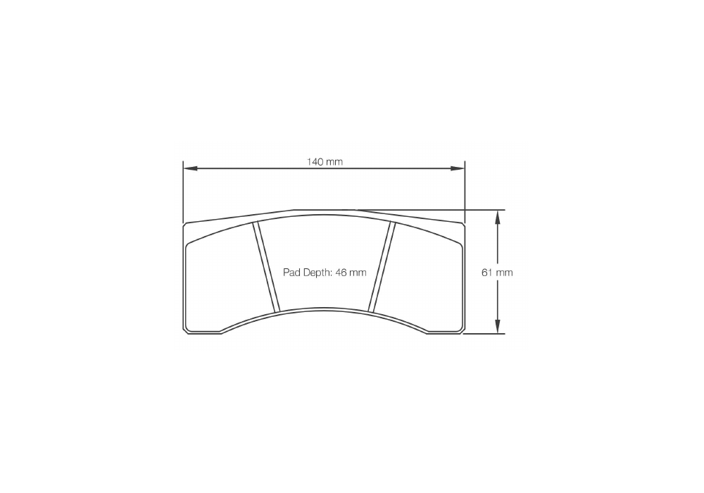 Pagid Racing Brake Pads – Shape 1617 (RST 5E) - pad shape drawing