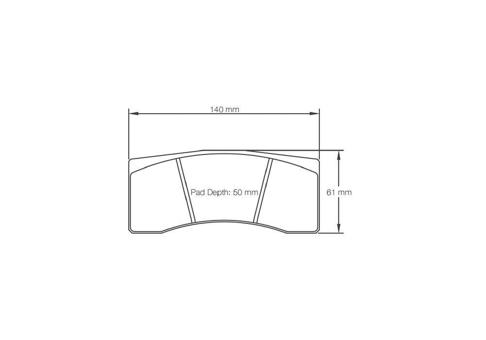 Pagid Racing Brake Pads – Shape 1619 (RSL 1) - pad shape drawing