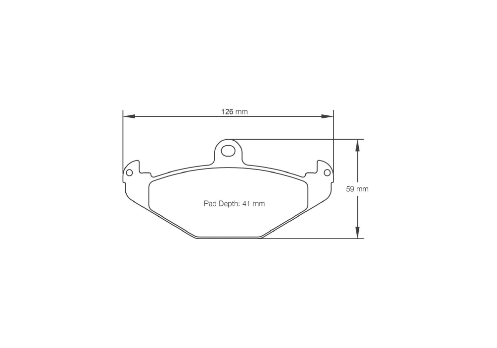 Pagid Racing Brake Pads – Shape 1682 (RS 42, RST 3) - pad shape drawing