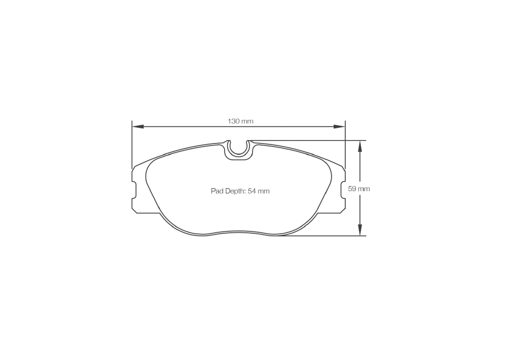 Pagid Racing Brake Pads – Shape 1702 (RSL 29, RS 42) - pad shape drawing