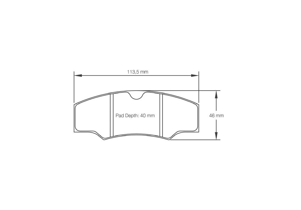 Pagid Racing Brake Pads – Shape 1749 - pad shape drawing