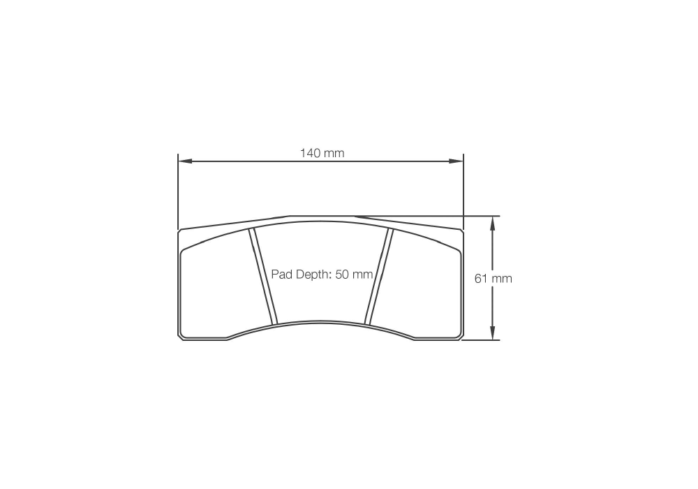 Pagid Racing Brake Pads – Shape 1896 (RSL 29) - pad shape drawing
