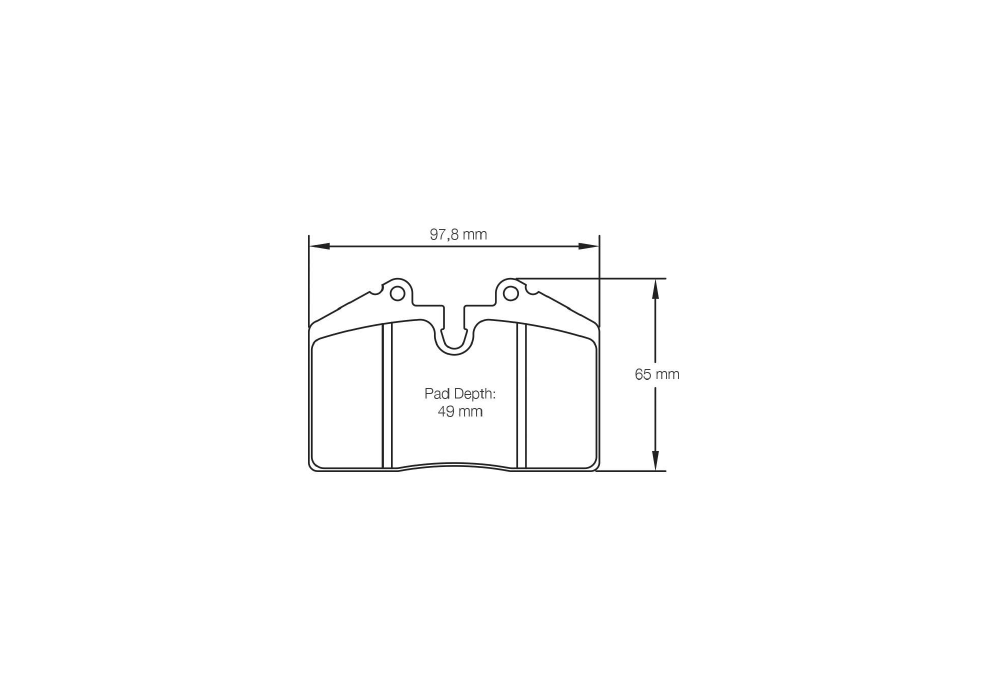 Pagid Racing Brake Pads – Shape 1916 (RSH 29E) - pad shape drawing