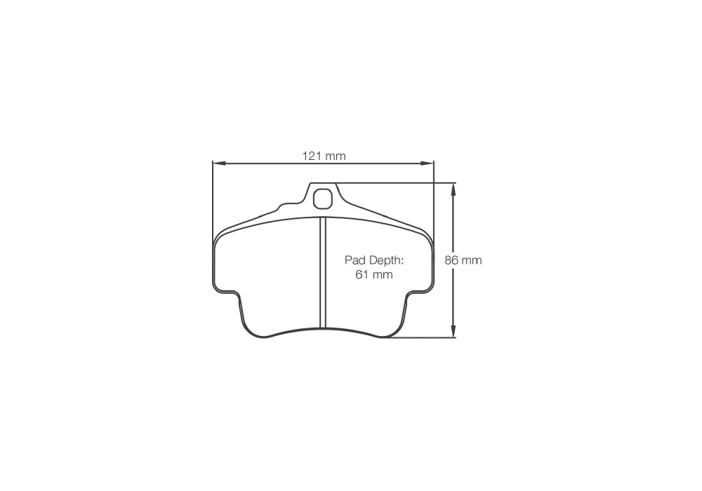 Pagid Racing Brake Pads – Shape 2405 - pad shape drawing