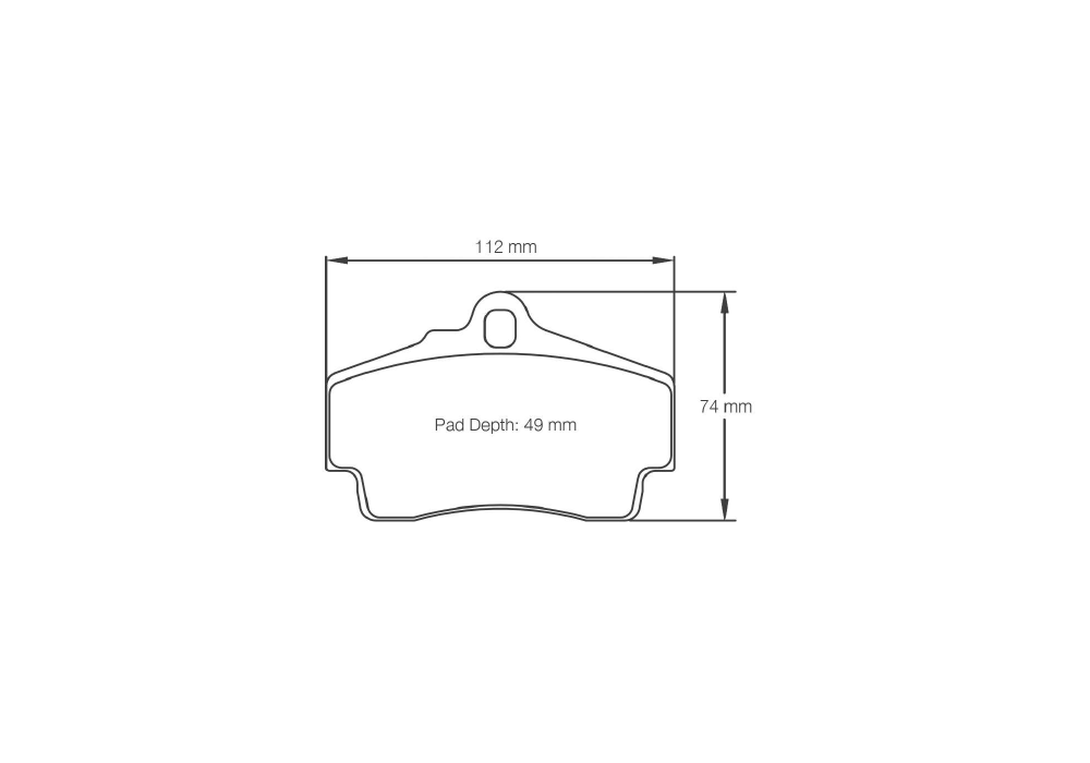 Pagid Racing Brake Pads – Shape 2406 - pad shape drawing