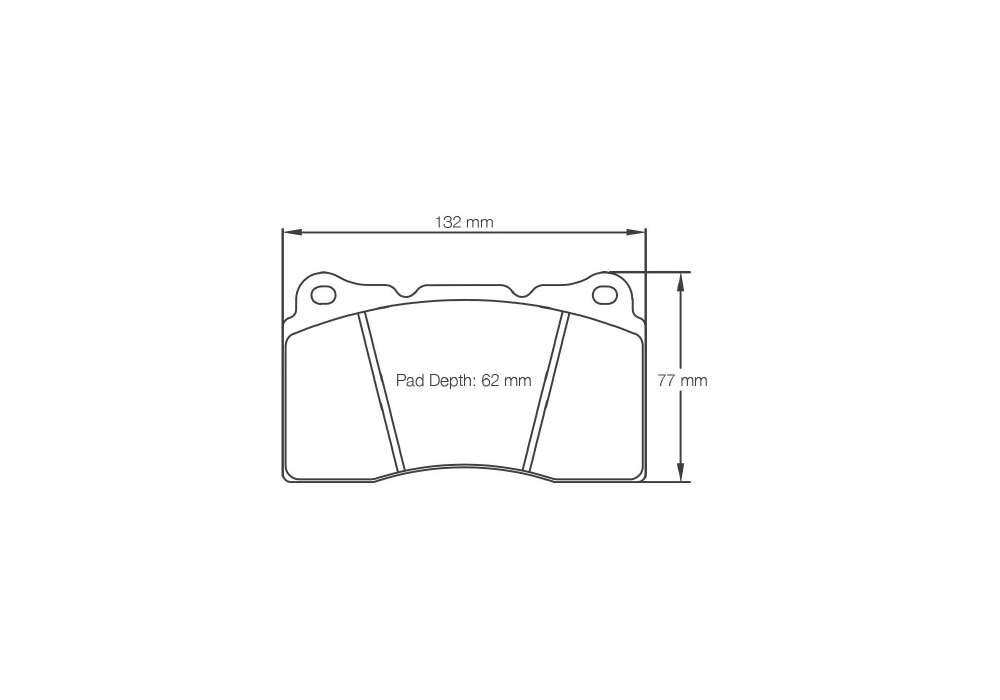 Pagid Racing Brake Pads – Shape 2487 - pad shape drawing
