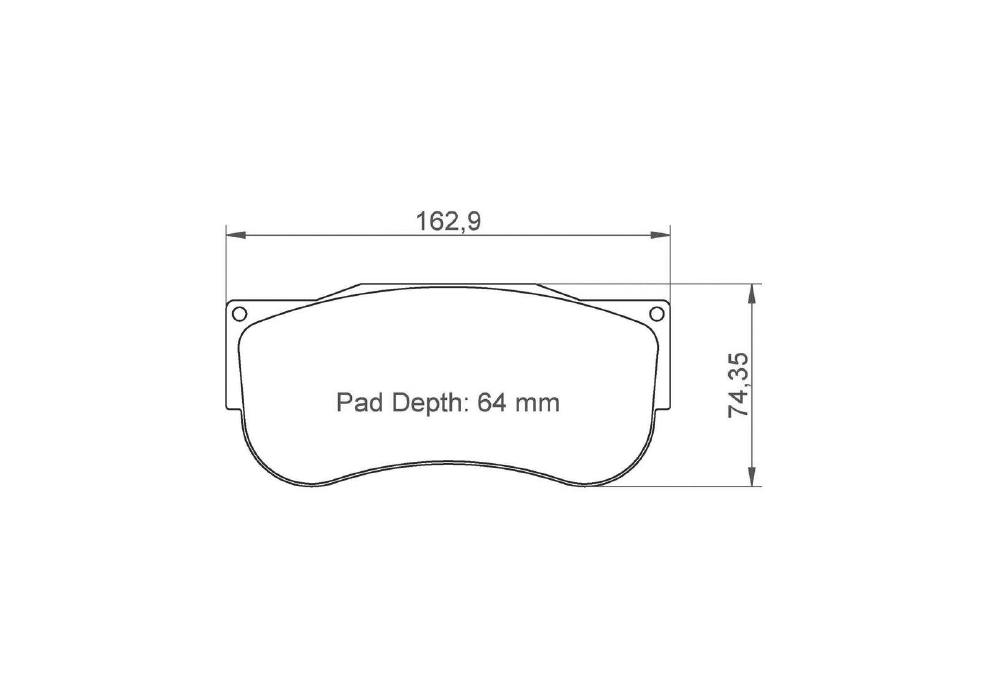 Pagid Racing Brake Pads – Shape 2566 (RSX) - pad shape drawing