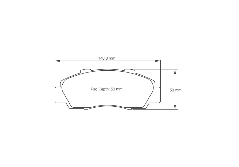 Pagid Racing Brake Pads – Shape 2623 (RSL 29) - pad shape drawing