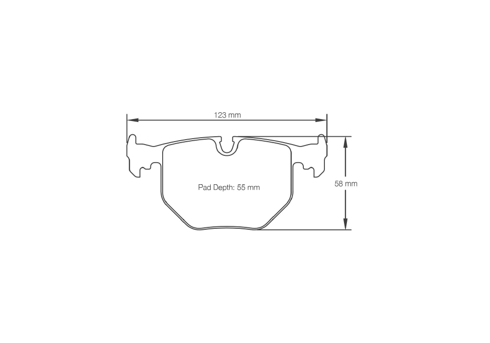 Pagid Racing Brake Pads – Shape 2685 (RSL 29, RSL 1) - pad shape drawing