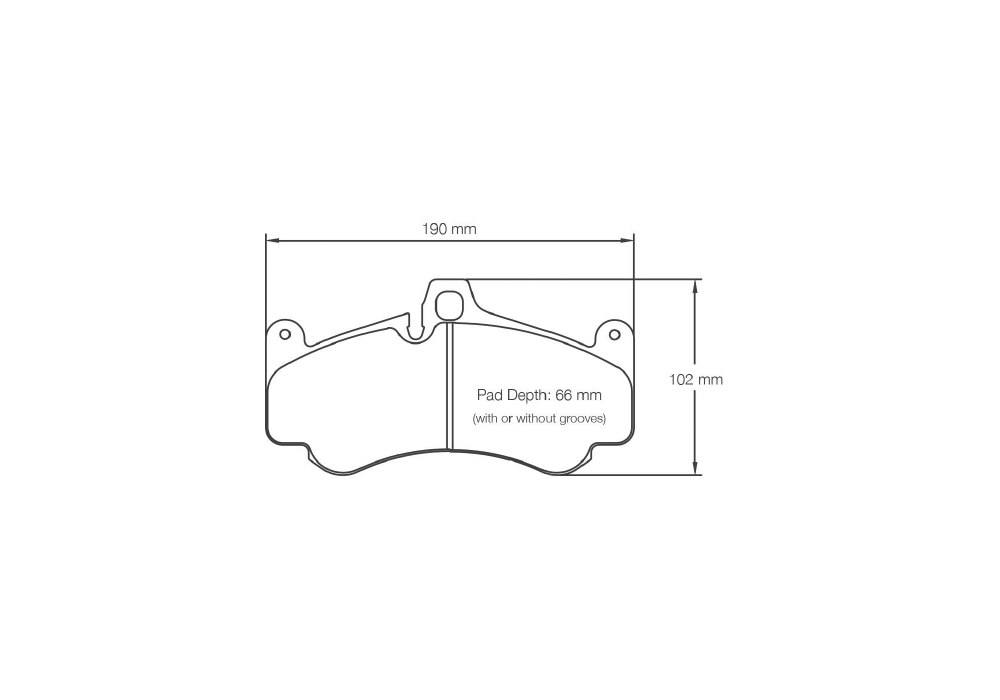 Pagid Racing Brake Pads – Shape 2707 (RSL 29, RSC 1, RSL 19) - pad shape drawing