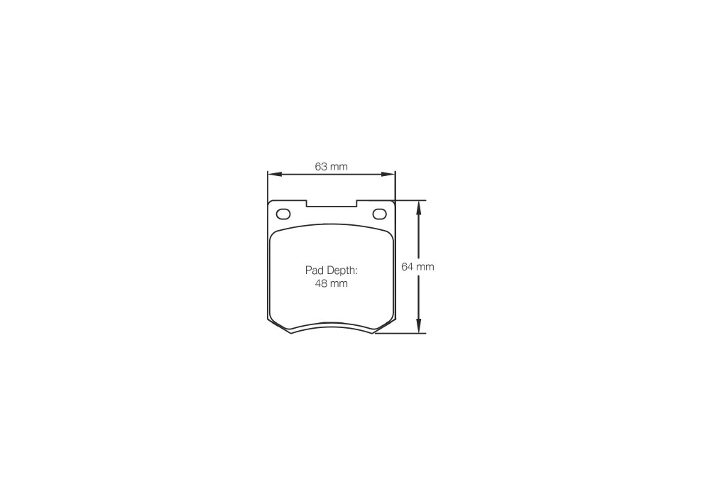 Pagid Racing Brake Pads – Shape 3190 (RSH 42) - pad shape drawing