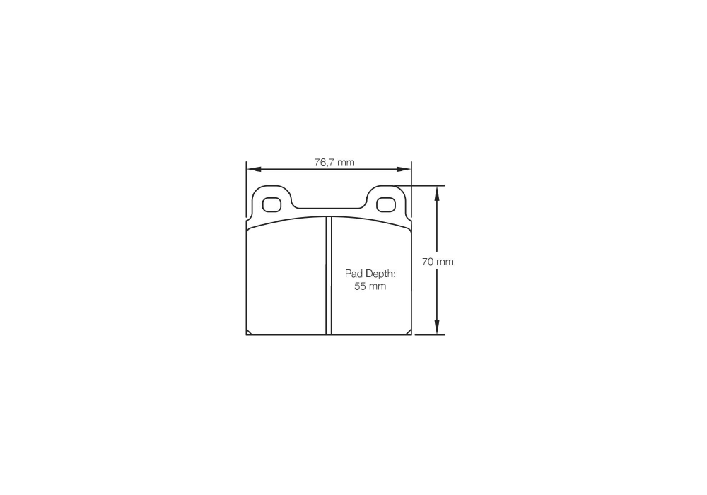 Pagid Racing Brake Pads – Shape 4501 (RSL 29, RSH 3, RSH 29E, RSH 42) - pad shape drawing